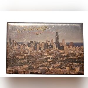 Vintage Chicago Skyline Souvenir Magnet 3"x2"
